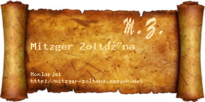 Mitzger Zoltána névjegykártya